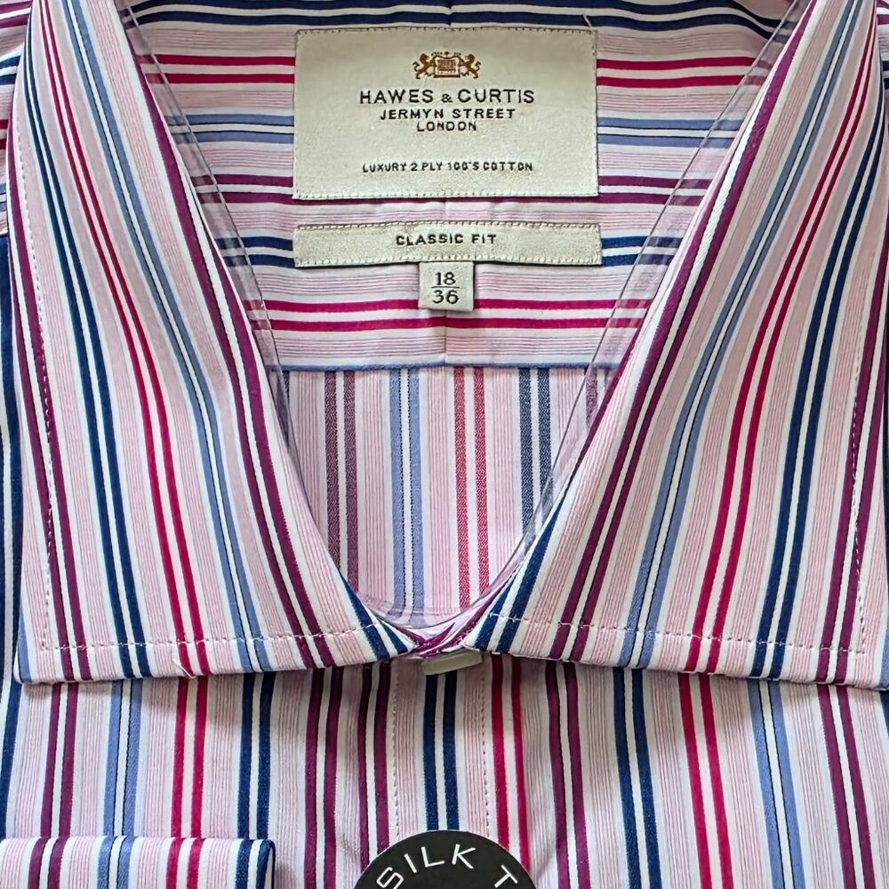 Hawes & Curtis Warwick (Pink & Navy) Size 18/36 NWT
